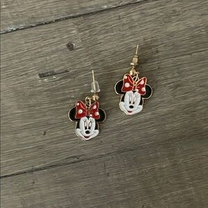 Disney Red and White Minnie Mouse Enamel Earrings